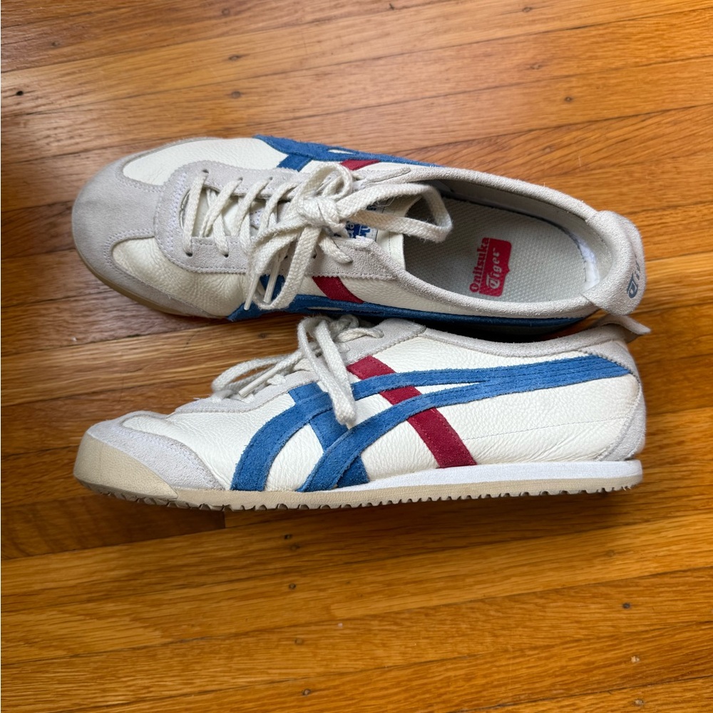 Onitsuka Tiger Sneakers with Blue and Red Stripes